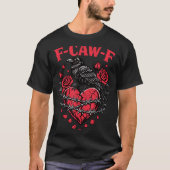 Funny Black Bird F-caw-f Anti Valentines Day Singl Tシャツ (正面)