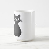 Funny Black Cat Big Eyes Cute Cat Illustration コーヒーマグカップ (中央)