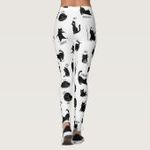 Funny Black Cat Cartoon Pattern Leggings レギンス (裏面)