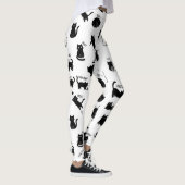 Funny Black Cat Cartoon Pattern Leggings レギンス (右)