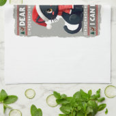 Funny Black Cat Christmas Dear Santa, I Can Explai キッチンタオル (折り畳み)