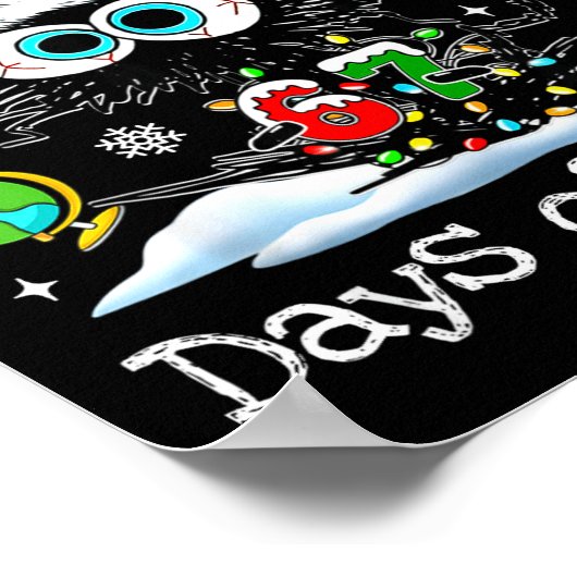 Funny Black Cat Christmas I Survived 67 Days Of Sc ポスター (角)