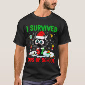Funny Black Cat Christmas I Survived 67 Days Of Sc Tシャツ (正面)
