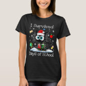 Funny Black Cat Christmas I Survived 67 Days Of Sc Tシャツ (正面)