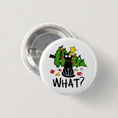 Funny Black Cat Christmas Tree Merry Santa Humor C 缶バッジ (正面&裏面)