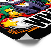 Funny Black Cat Christmas Tree Merry Xmas Humor Ca ポスター (角)