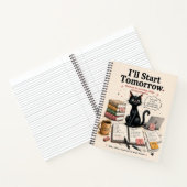 Funny Black Cat College Procrastination Notebook ノートブック (内部)