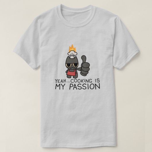 Funny Black Cat Cooking T-Shirt – Cute Chef Cat Me Tシャツ (デザイン正面)