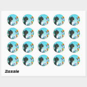 Funny Black Cat Creationarts Sticker ラウンドシール (シート)