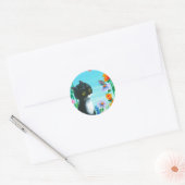 Funny Black Cat Creationarts Sticker ラウンドシール (封筒)