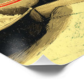 Funny Black Cat Eating Ramen ポスター (コーナー)