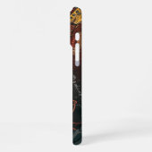 Funny Black Cat Electric Guitar Player Gift iPhoneケース (左側面)