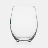 Funny Black Cat Gift Pushing Christmas Tree Over C ステムなしワイングラス (左)