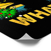 Funny Black Cat Gift Pushing Christmas Tree Over C ポスター (角)