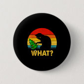 Funny Black Cat Gift Pushing Christmas Tree Over C 缶バッジ (正面)