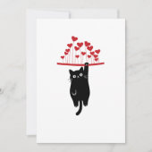 Funny Black Cat Hanging Out Valentine's Day シーズンカード (正面)