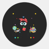 Funny Black Cat I Survived 67 Days Of School I'm F ラウンドシール (正面)