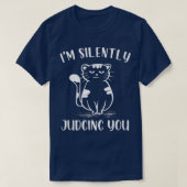 Funny Black Cat I'm Silently Judging You Retro  Tシャツ (デザイン正面)