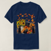 Funny Black Cat Leaf Fall Hello Autumn For Cute Ki Tシャツ (デザイン正面)