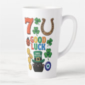 Funny Black Cat Lucky Charm  St. Patrick's day カフェラテマグ (右)