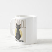 Funny Black Cat Meme Coffee Mug コーヒーマグカップ (正面左)