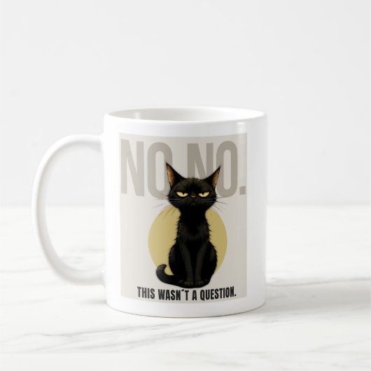 Funny Black Cat Meme Coffee Mug コーヒーマグカップ (左)