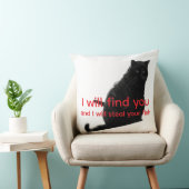 Funny Black Cat Meme - I Will Find You Steal Fish  クッション (椅子)