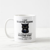 Funny Black Cat Minimalist Modern Coworker Humor コーヒーマグカップ (左)