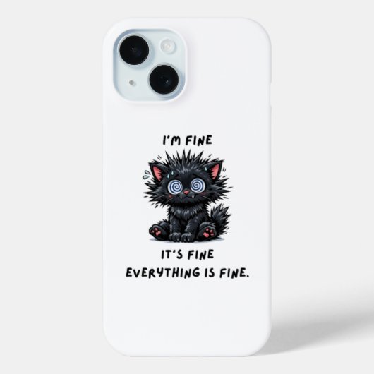 funny black cat phone case Case-Mate iPhoneケース (裏面)