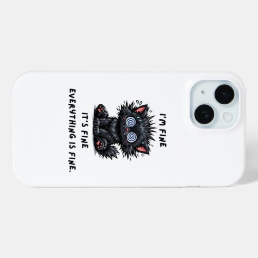 funny black cat phone case Case-Mate iPhoneケース (裏面 (横))