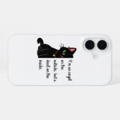 funny black cat phone case iPhone 16ケース (裏面横)