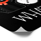 Funny Black Cat Pushing Snowman Christmas Winter C ポスター (角)
