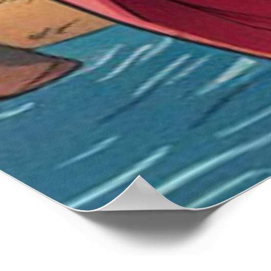 Funny Black Cat Samurai  ポスター (角)