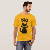 Funny Black Cat Says No Graphic T-Shirt for Tシャツ (正面フル)
