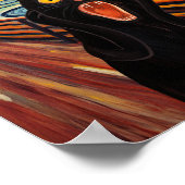 Funny Black Cat Scream Inspired Poster ポスター (角)