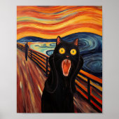 Funny Black Cat Scream Inspired Poster ポスター (正面)