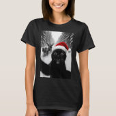 Funny Black Cat Selfie With Santa Christmas Men Wo Tシャツ (正面)