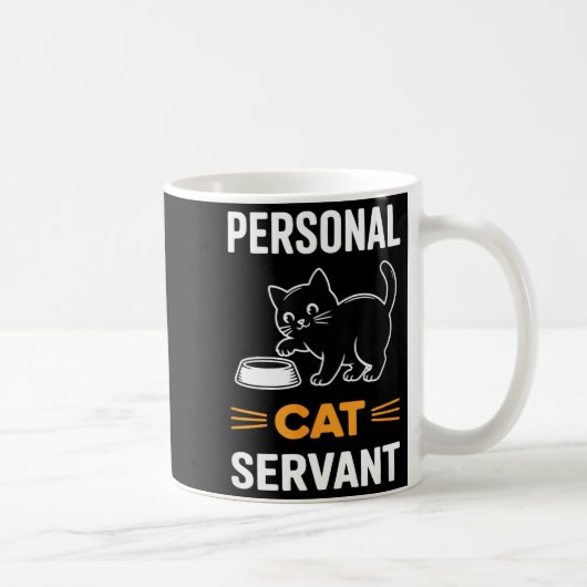 Funny Black Cat Servant Of Tiny Furry Overlord  コーヒーマグカップ (右)