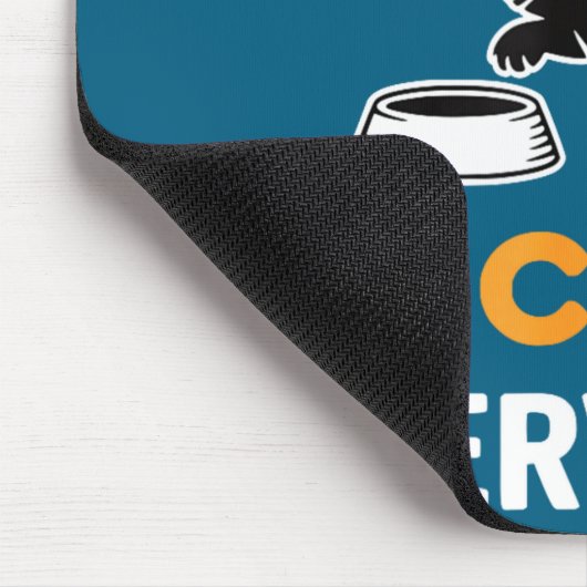 Funny Black Cat Servant Of Tiny Furry Overlord  マウスパッド (コーナー)