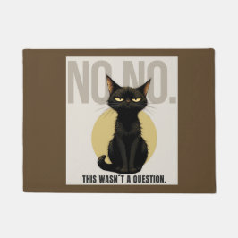 Funny Black Cat Welcome Mat – Sarcastic NO NO Cat  ドアマット