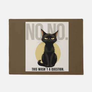 Funny Black Cat Welcome Mat – Sarcastic NO NO Cat  ドアマット