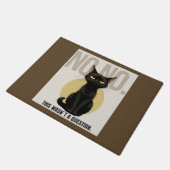 Funny Black Cat Welcome Mat – Sarcastic NO NO Cat  ドアマット (アングル)