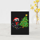 Funny Black Cat What_ Christmas Tree Funny Cat Lov カード (黄色い花)