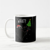 Funny Black Cat What_ Christmas Tree Meme Xmas Men コーヒーマグカップ (左)