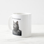 Funny Black Cat – What Happened?! コーヒーマグカップ (正面左)