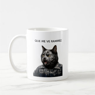 Funny Black Cat – What Happened?! コーヒーマグカップ