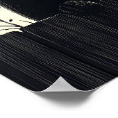 Funny Black cat with Full Moon ポスター (角)