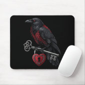 Funny Black Crow Black Bird Funny Crow Valentines マウスパッド (マウス)