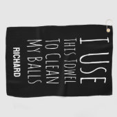 Funny Black Custom Personalized Golfer Bag ゴルフタオル (横)