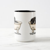 Funny Black Dog Mug Pitbull Humor ツートーンマグカップ (中央)